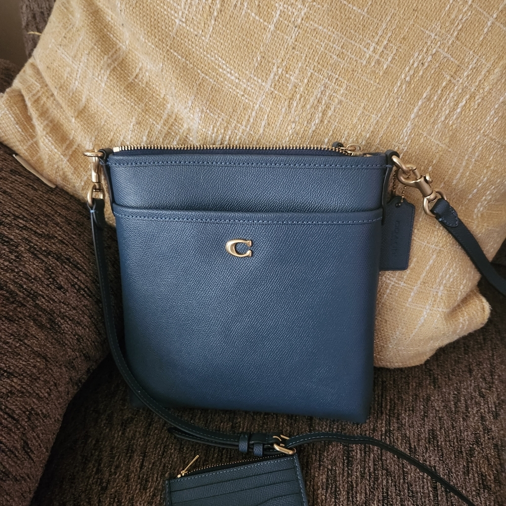 Coach Denim Blue Crossbody with card case